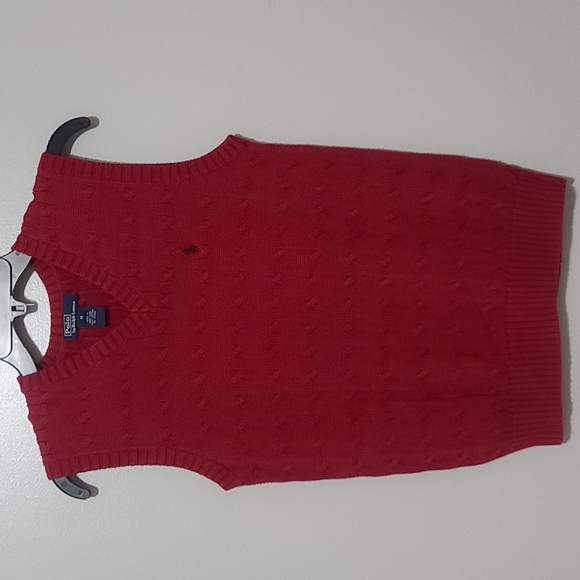 Polo by Ralph Lauren Boys Sweater Vest Size 10-12 Red - Picture 1 of 4